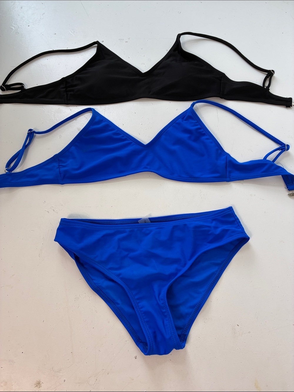 SHEIN Small Set of 3 Interchangable Black Blue Bikini Swimsuits